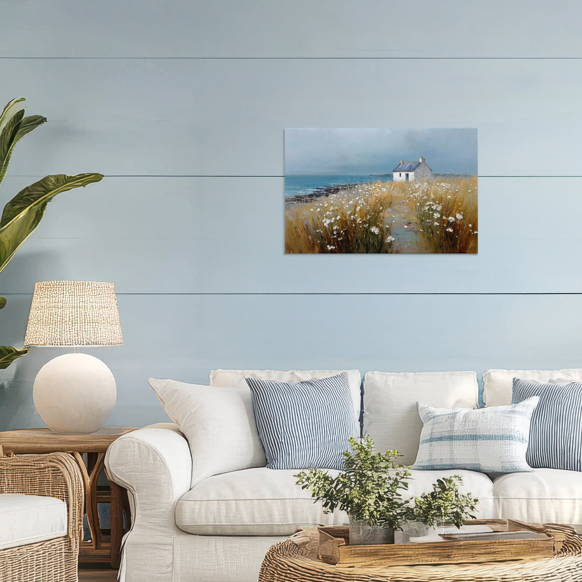 Stupell Industries Oceanfront Cottage Wildflowers Canvas Wall Art, design by Petal Prints Design
