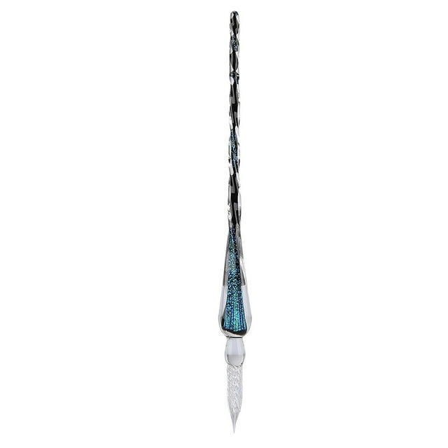 Pluma estilográfica de tinta de firma Crystal Starry Sky con portalápices azul lago