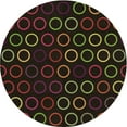 thumbnail image 1 of Ahgly Company Indoor Round Patterned Chocolate Brown Area Rugs, 6' Round, 1 of 6