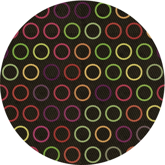 Ahgly Company Machine Washable Indoor Round Transitional Chocolate Brown Area Rugs, 4' Round