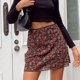 thumbnail image 4 of Falda casual estampada Falda mini de cintura alta Faldas cortas para mujer (Rojo L) FLhrweasw Para estrenar, 4 of 8
