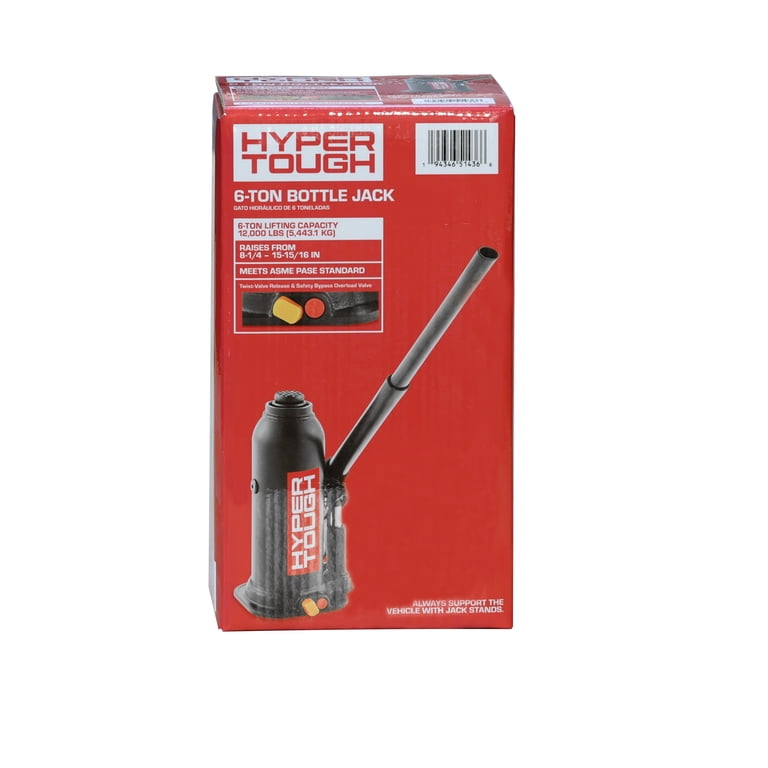 Hyper Tough T90613HW 6 Ton Welded Bottle Jack for Vehicle