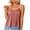 Red, variant on Ohufall Satin Pajama Top for Women Comfort Camisole Tops Solid Color V Neck Fashion Pajama Tops