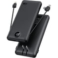 thumbnail image 1 of Portable Charger Built-in Cables and AC Wall Plug, USB C Power Bank 10000mAh, 2023 Upgraded Version VRURC Phone Charger Compact Lightweight External Battery Pack for Smart Phones, Tablets-Pure Black, 1 of 5
