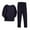 Dark Blue, variant on Men Thermal Pajamas Sets Long Sleeve Pant Warm Sleepwear Double-Sided Velour Crew Neck Long Sleeve 2-Piece Warm Sleepwear