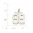 thumbnail image 3 of Auriga Fine Jewelry 925 Sterling Silver/Rh-plated Satin Number 99 Charm for Women (L -22mm, W-18mm), 3 of 4