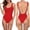 Red, variant on HXWCHs Long torso Swimwears One - Women Fashion Letter Print Piece Swimsuit Bathing Sleeveless Backless Swimsuit - L Blue