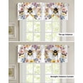 thumbnail image 4 of Tie Up Valance Curtain for Kitchen,Colorful Flower Wreath Bee Rod Pocket Short Curtains Adjustable Tie-Up Shade Valances,Rustic Farmhouse Floral Theme Window Treatment for Bathroom Living Room, 4 of 8