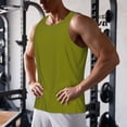 thumbnail image 5 of Gukieu Olive Print Men's Quick Dry Fitness Vest, Round Neck Sleeveless Fitness Bodybuilding Top-Medium, 5 of 7