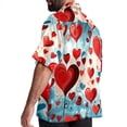 thumbnail image 3 of Valentine's Day Love Men's Short Sleeve Hawaiian Print Button Down Beach Shirt, 3 of 6