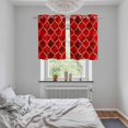 thumbnail image 5 of Red Geometric Kitchen Curtains Small Short 39 Inch Length, Modern Morocco Abstract Art Grommet Top Bedroom Living Room Curtains, Light Filtering Cafe Curtain Drapes 2 Panels Set 55''x39'', 5 of 9