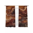 thumbnail image 6 of Brown Marble Sheer Curtains for Living Room Bedroom Ombre Abstract Striped Mottled Aesthetic Sheer Curtains 72 Inch Long 2 Panels Set Light Filtering Curtain Window Treatments Drapes for Dining Room, 6 of 6