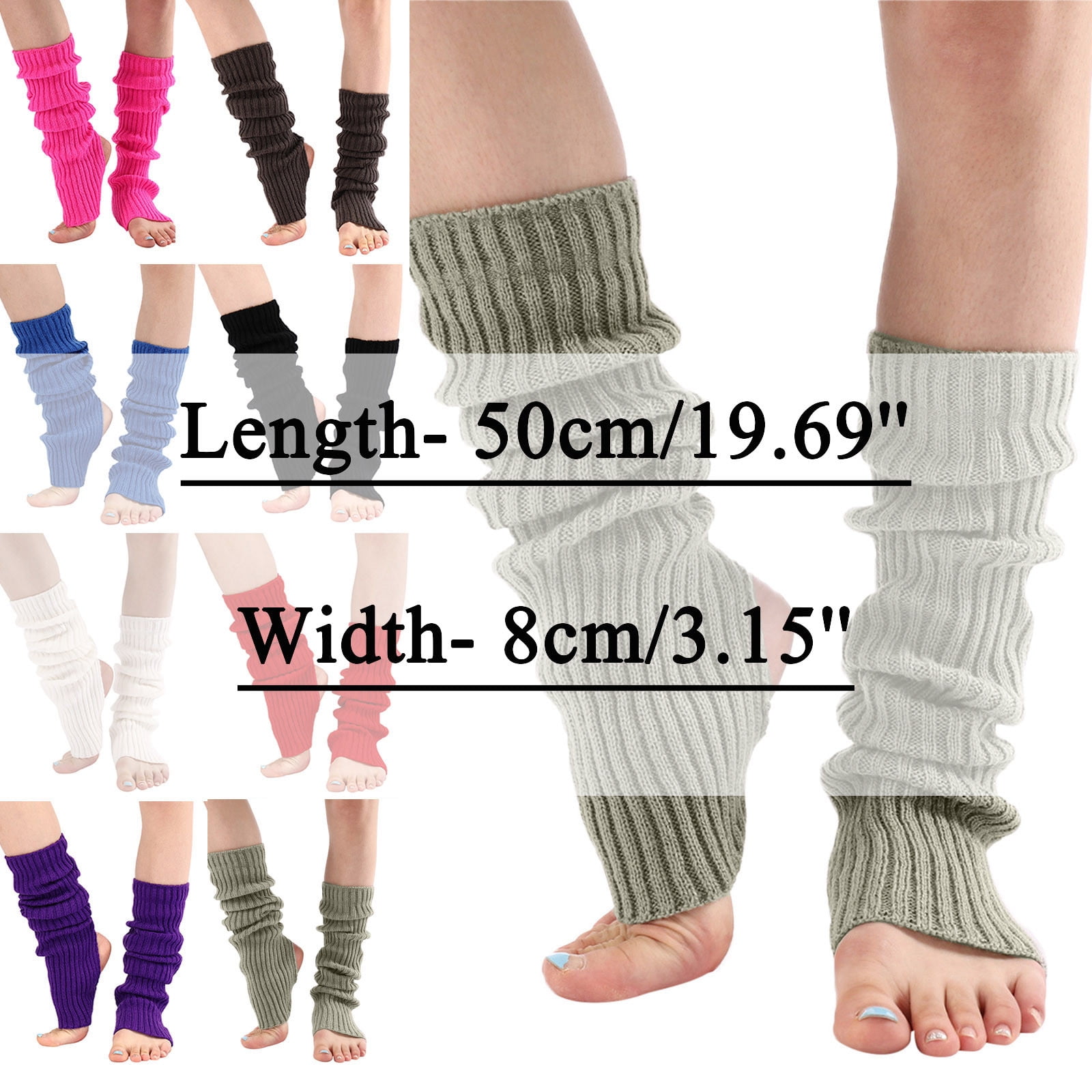 Pack(Grey 1PCS Red 1PCS) Multipack Plus Size Leg Warmers for