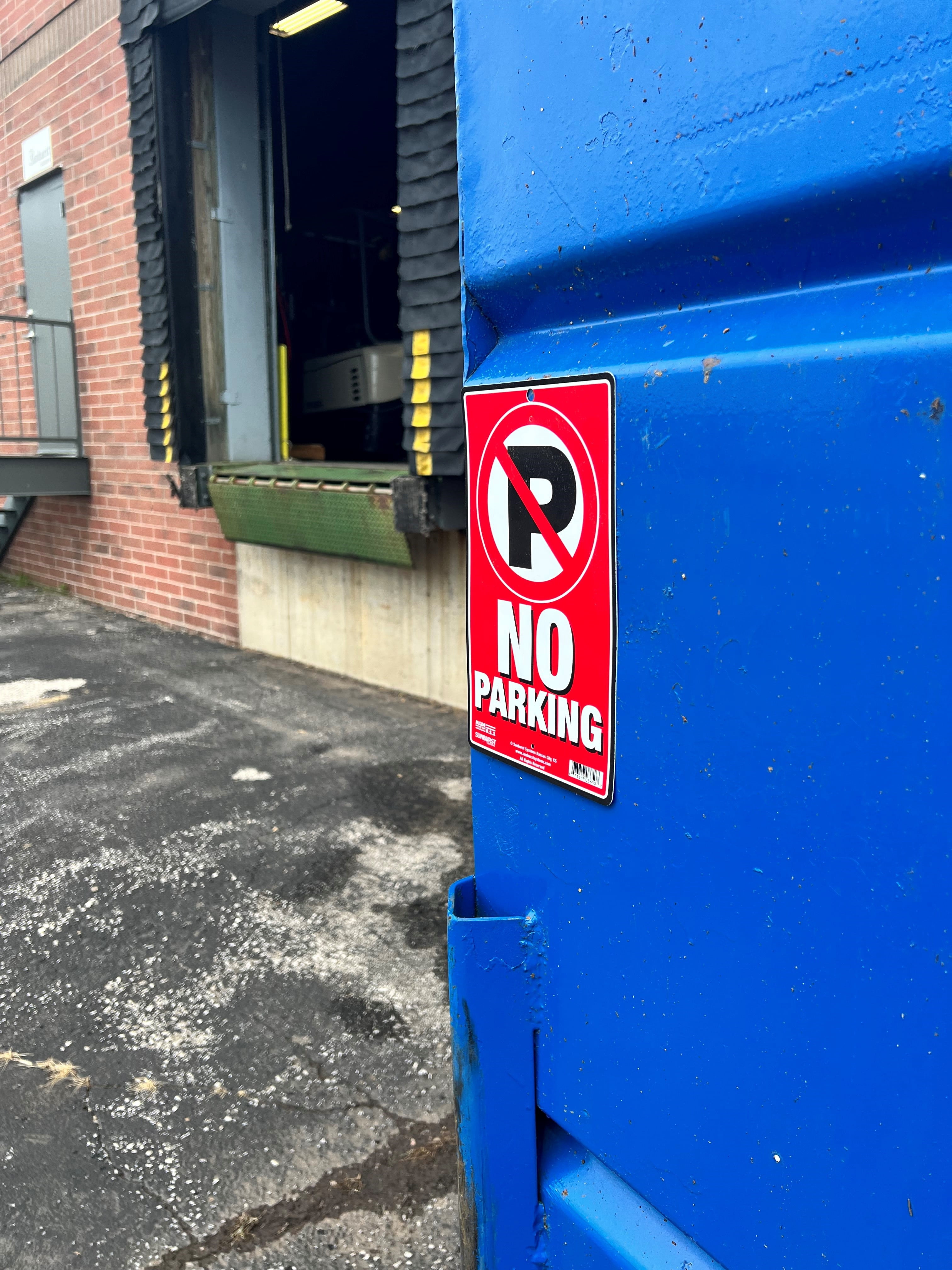 (4 pack) Sunburst Systems 8650 6" x 10" Red High Quality No Parking Plastic Sign
