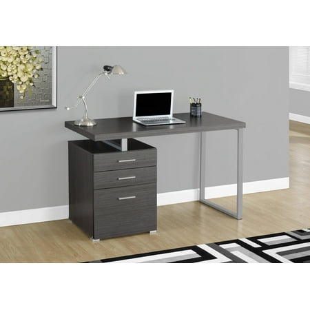 UPC: 0878218005175 | Computer Desk  Home Office  Laptop  Left  Right Set-up  Storage Drawers  48 L  Work  Metal  Laminate  Grey  Contemporary  Modern