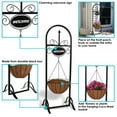 thumbnail image 2 of Sunnydaze 16" x 14" x 48" Metal Hanging Basket Planter with Welcome Sign, 2 of 8