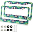 thumbnail image 2 of Coolnut 2Pcs License Plate Frames Mardi Gras Universal Aluminum License Plate Holder Cover Rust-Proof Car Tag Frame with Screw Caps Home Decor, 2 of 7