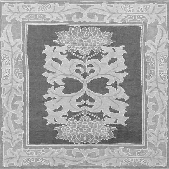 Ahgly Company Indoor Square Abstract Gray Modern Area Rugs, 3' Square