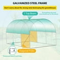 thumbnail image 3 of Yeshouse 13x8x7 ft Walk-in Tunnel Greenhouse with Galvanized Steel Frame & 6 Mesh Windows, Weather-Resistant Outdoor Plant Hot House for Vegetables, Green PE Cover & 2 Roll-Up Zipper Doors, 3 of 7