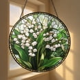 thumbnail image 4 of Stained Glass Window Hanging Lily of the Valley Sun Catcher, Floral Glass Panel with Chain for Window Home Decor, Indoor Wall Art Window Decoration, Botanical Window Suncatcher Gift, 4 of 4