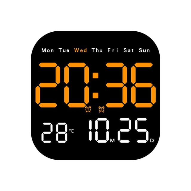 Multifunctional LED Electronic Wall Clock Silent Design Temperature Humidity Display Decor Party Favors For Living Room Bedroom Home Office Desktop Wall Mount Time Display Decoration