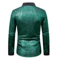 thumbnail image 4 of Dovford Men's 70s Disco Shirts Long Sleeve Button Down Dress Shirts Retro Shiny Sequins Party Shirt Prom Nightclub Costume Tops, 4 of 6