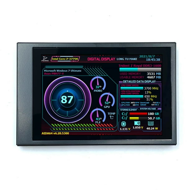 Pantalla Auxiliar H35PRO IPS 3 5 Pulgadas Compatible Con Mini Pantalla AIDA64 Adecuada para Ordenador Raspberry Pi ITX PC