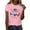 Pink, variant on Women's Patriotic Chicken Graphic T-Shirt USA Flag & Fireworks Design 4th of July Casual Tee EST. 1776 Pink Shirt