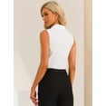 thumbnail image 3 of DARING DIVA Sleeveless Collared Button Down Bodysuit Top XS White, 3 of 6