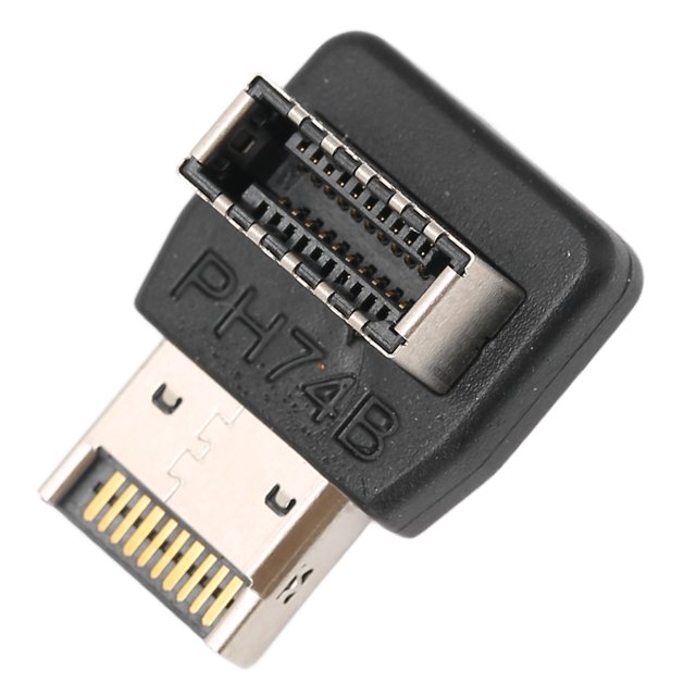 USB Type E Adapter, 90 Degree 10Gbps USB 3.1 Type E Converter Male To Female Computer Front Panel Motherboard Internal Adapter