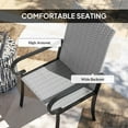 thumbnail image 4 of Outsunny Set of 4 Outdoor Wicker Dining Chairs, All-Weather Rattan Armchairs with Armrests, Steel Frame, High Back and Deep Seating, Gray, 4 of 9