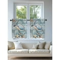 thumbnail image 4 of Blue Turtle Coastal Tier Curtains 24 Inch Length,Sheer Curtains for Bedroom Living Room Window Summer Beach Nautical Starfish Coral Voile Drapes Kitchen Curtains Small Half Window 27.5"x24" 2 Panels, 4 of 7