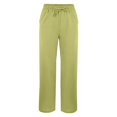 thumbnail image 4 of Bmisegm Casual Pants for Women Drawstring Waist Side Pockets Regular Fit Solid Color Straight Leg Pants Women, 4 of 8
