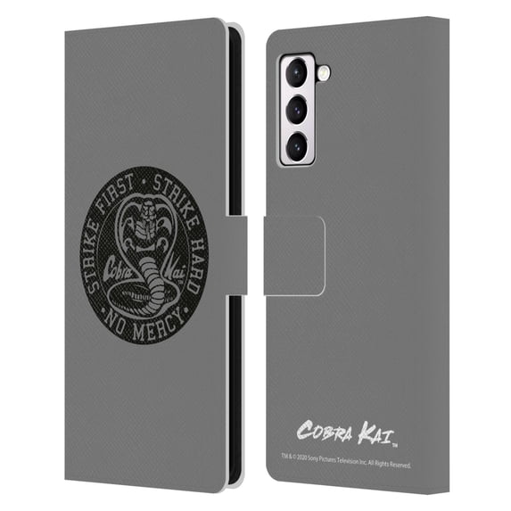 Head Case Designs Officially Licensed Cobra Kai Graphics Strike Logo 2 Leather Book Wallet Case Cover Compatible with Samsung Galaxy S21+ 5G