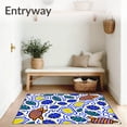thumbnail image 3 of ODIKA 2'x3' Machine Washable Non-Slip Area Rug, Tropical Wildlife Medley with Abstract Animal Inspired Design High Traffic Rug, Blue, 680802, 3 of 7
