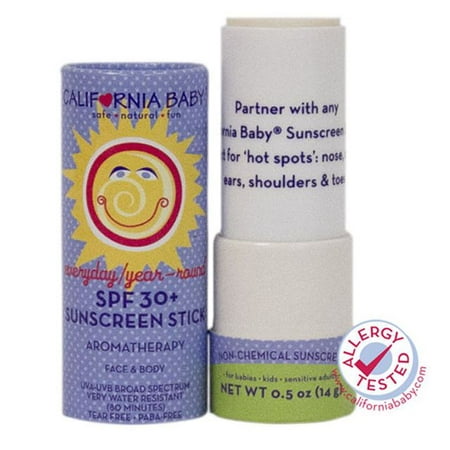 California Baby SPF 30 + Crème solaire bâton, 0,5 oz