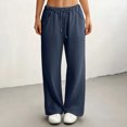 thumbnail image 6 of WULMLEO Baggy Wide Leg Sweatpants Women Lightweight Low Rise Sweatpants with Pockets Spring Comfy Yoga Pants Cotton Joggers Dark Blue 2XL, 6 of 6