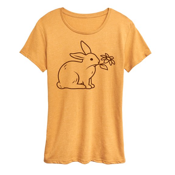 Instant Message - Bunny With Flower - Women's Short Sleeve Graphic T-Shirt