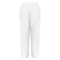 thumbnail image 4 of Lumtrix Linen Pants Women Petite Straight Leg Summer Beach Cotton Linen Wide Leg Lounge Pants High Waisted Casual Plus Size Trousers White XL, 4 of 7