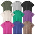 thumbnail image 3 of TOPTIE Oversized T Shirt Cotton Vintage Washed Tee Loose Fit Unisex Tops Drop Shoulder-Light Gray-XL, 3 of 7