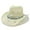 Light Yellow, variant on Women Men Summer Western Cowboy Hat Shapeable Straw Hat Hollowed Out Sun Hat