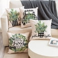 thumbnail image 2 of Eucalyptus Leaves Pillow Covers 18x18in, Green Eucalyptus Leaf Wreath Farmhouse Spring Summer Throw Pillow Covers Decorations for Home, Outdoor Linen Cushion Case Pillowcase for Sofa Couch, 2 of 3