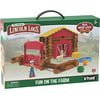 LINCOLN LOGS – Fun On The Farm - 102 Parts - Real Wood Logs - Ages 3+ - Best Retro Building Gift Set for Boys/Girls – Creative Construction Engineering – Top Blocks Game Kit - Preschool Education Toy