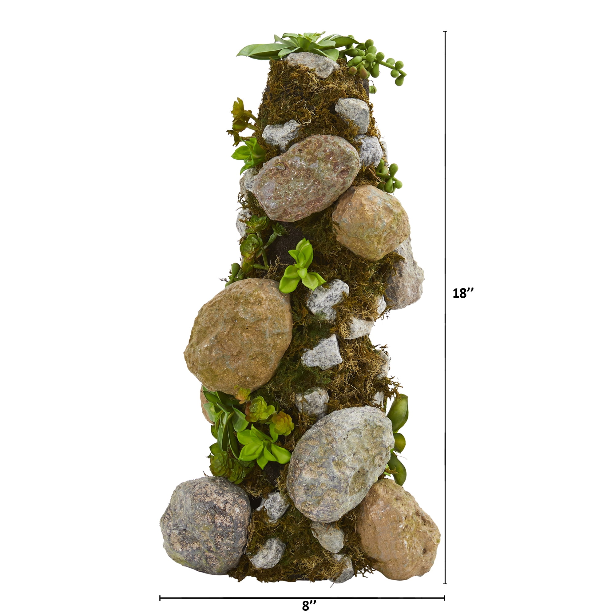 Nearly Natural 18in. Succulent Rock Column