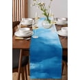 thumbnail image 4 of ERUNPONLY Coastal Sky Blue Table Runner - 90 Inch Long Summer Nautical Ocean Wave Cotton and Linen Blended Dress Scarves Farmhouse Table Runner for Kitchen Dining, Coffee Table, 13"x90", 4 of 8