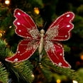 thumbnail image 3 of Glittering Butterfly Christmas Ornaments Elegant Fabric with Sequin and Gold Dust Tree Hanging Decor for Ceiling Wreath and Holiday Party Enhancements, 3 of 8