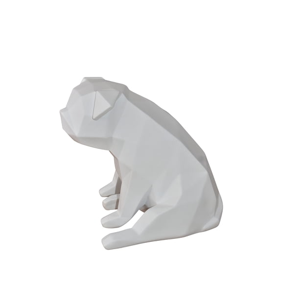 White Textiled Puppy Resin Statue Size: 9" x 6" x 7"H
