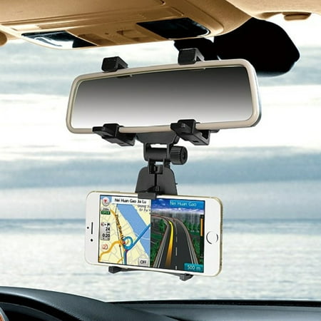 Universal Auto Car Rearview Mirror Mount Stand Holder Cradle for Cell Phone (Best Auto Phone Mount)