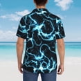 thumbnail image 4 of Pofeuu Lightning Print Hawaiian Shirt for Men Sleeves Casual Button Down Summer Beach Dress Shirts T-Shirts,Medium, 4 of 7