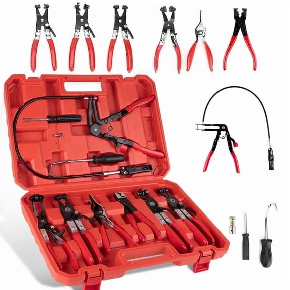9-Piece Hose Clamp Pliers Set, Flexible Hose Clamp Removal Tool Kit for Automotive, Radiator and Heater Hoses